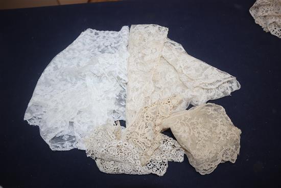 A collection of 19th century laces, tape lace, Irish crochet, Honiton, etc.